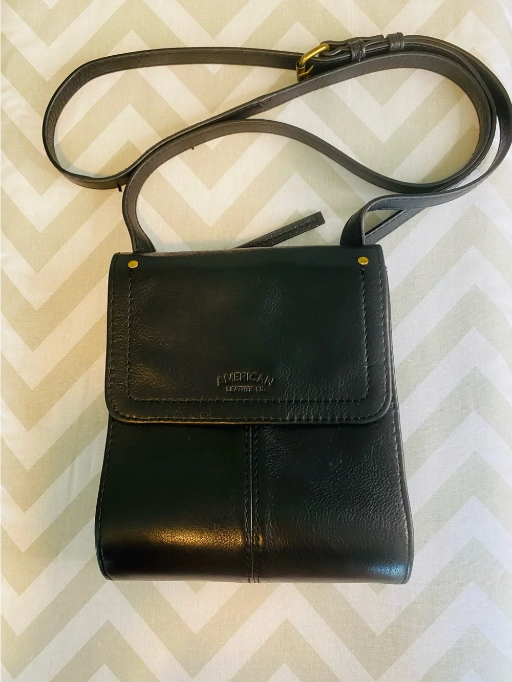 American Leather Co. Black Leather Crossbody Bag